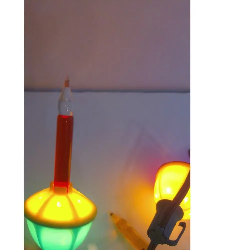 Vintage Christmas Multicolor Bubble Lights Set of 7